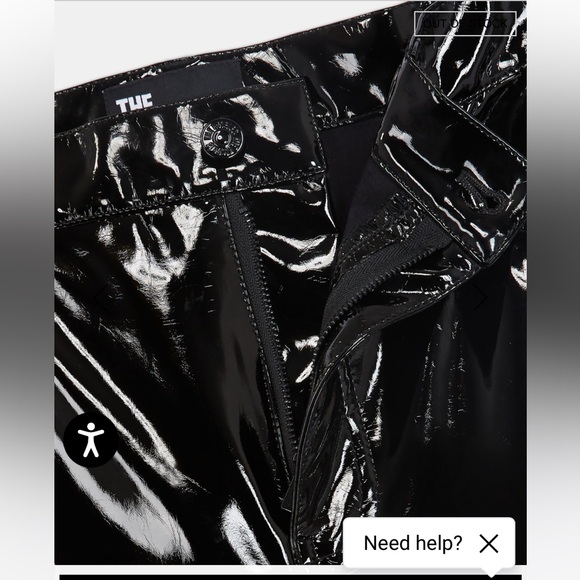 NWT The Kooples ‘Large Black Vinyl Jeans’ Size 30 Flared Pants - Picture 14 of 15